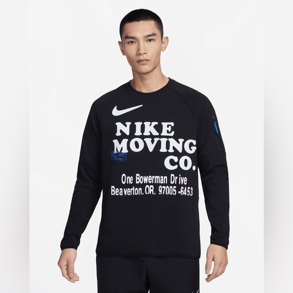 Nike Dri-FIT Nike Moving Co Long Sleeve Sweatshirt Black Men's Size M
